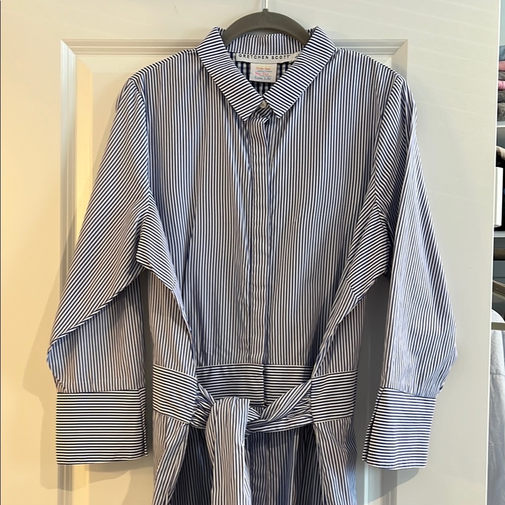 Gretchen Scott Designs Navy Striped Men's Button Down Shirt